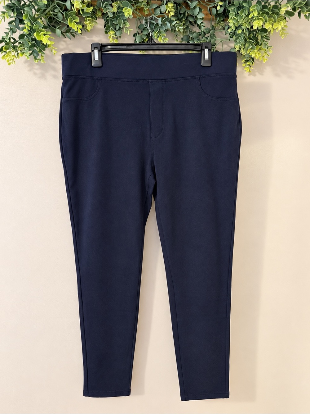 St. John’s Bay Navy Ponte Skinny Leg Pull On Pants Women’s XXL